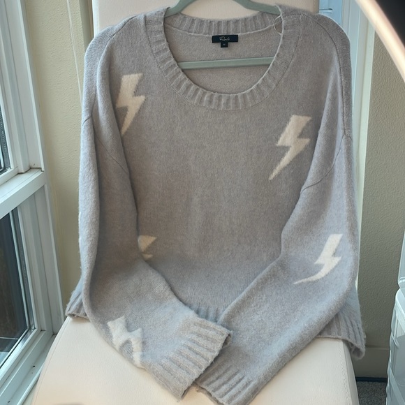 RAILS LIGHTNING BOLT ⚡️ SWEATER LIGHT BLUE WOOL & CASHMERE SOFT & COZY - Picture 1 of 3